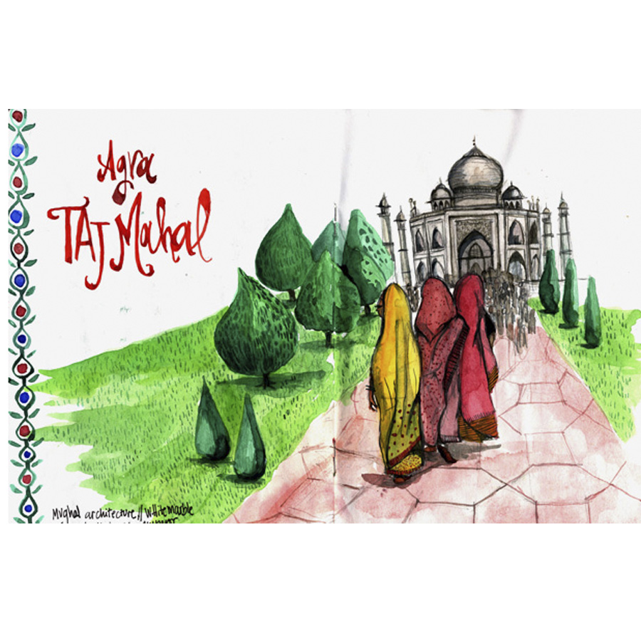 Taj Mahal- The Sketchbook Project by The Brooklyn Art Library (NY)